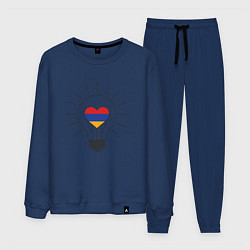 Костюм хлопковый мужской Армения - Лампочка, цвет: тёмно-синий