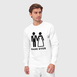 Костюм хлопковый мужской GAME OVER МОЛОДОЖЕНЫ, цвет: белый — фото 2