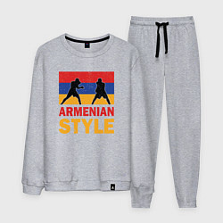 Костюм хлопковый мужской Армянский стиль, цвет: меланж
