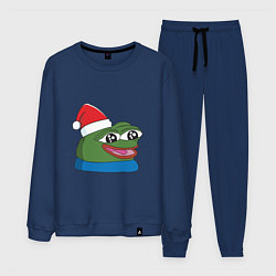 Костюм хлопковый мужской Pepe, pepe happy, Пепе хеппи, pepe happy new year, цвет: тёмно-синий