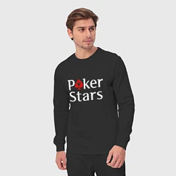 Костюм хлопковый мужской PokerStars логотип, цвет: черный — фото 2