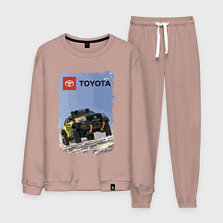 Костюм хлопковый мужской Toyota Racing Team, desert competition, цвет: пыльно-розовый