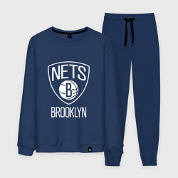 Костюм хлопковый мужской Бруклин Нетс логотип, цвет: тёмно-синий