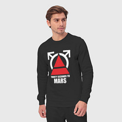 Костюм хлопковый мужской 30 Seconds To Mars Logo, цвет: черный — фото 2