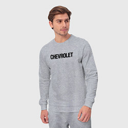 Костюм хлопковый мужской Chevrolet Лого Эмблема спина, цвет: меланж — фото 2