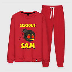 Костюм хлопковый мужской Serious Sam Bomb Logo, цвет: красный