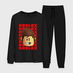 Костюм хлопковый мужской ROBLOX RED LOGO LEGO FACE, цвет: черный