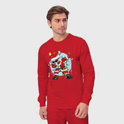Костюм хлопковый мужской DAB SANTA CLAUS В ГЕРЛЯНДЕ, цвет: красный — фото 2