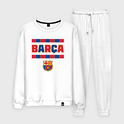 Костюм хлопковый мужской Barcelona FC ФК Барселона, цвет: белый