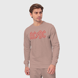 Костюм хлопковый мужской ACDC - Logo, цвет: пыльно-розовый — фото 2