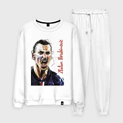 Костюм хлопковый мужской Zlatan Ibrahimovich - striker, Milan, цвет: белый