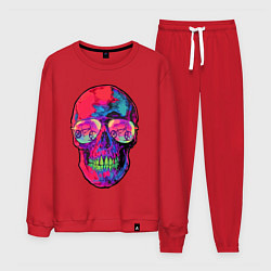 Костюм хлопковый мужской Skull & bicycle, цвет: красный