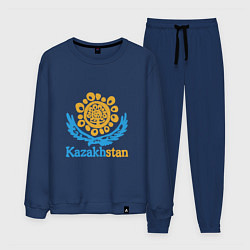 Костюм хлопковый мужской Казахстан - Kazakhstan, цвет: тёмно-синий