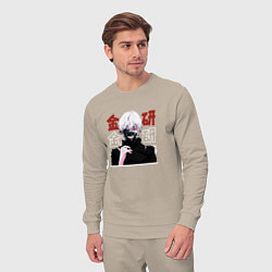 Костюм хлопковый мужской Токийский гуль Tokyo Ghoul, Ken Kaneki Канеки Кен, цвет: миндальный — фото 2