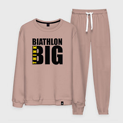 Костюм хлопковый мужской Biathlon think BIG, цвет: пыльно-розовый