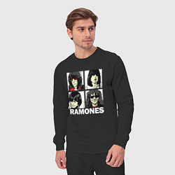 Костюм хлопковый мужской Ramones, Рамонес Портреты, цвет: черный — фото 2