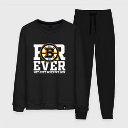 Костюм хлопковый мужской FOREVER NOT JUST WHEN WE WIN, Boston Bruins, Босто, цвет: черный