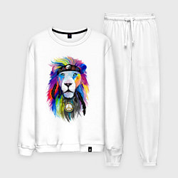 Костюм хлопковый мужской Color lion! Neon!, цвет: белый