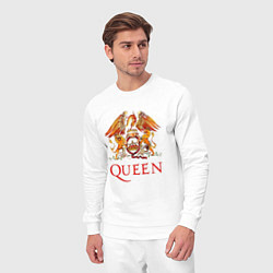 Костюм хлопковый мужской Queen, логотип, цвет: белый — фото 2