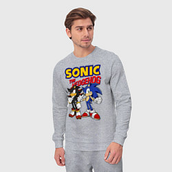 Костюм хлопковый мужской ЕЖ СОНИК SONIC THE HEDGEHOG, цвет: меланж — фото 2