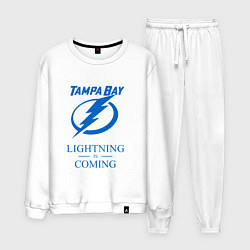 Костюм хлопковый мужской Tampa Bay Lightning is coming, Тампа Бэй Лайтнинг, цвет: белый