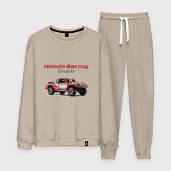 Костюм хлопковый мужской Honda racing team, цвет: миндальный