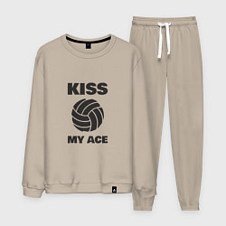 Костюм хлопковый мужской Volleyball - Kiss My Ace, цвет: миндальный