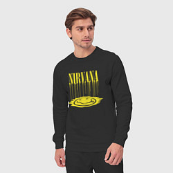 Костюм хлопковый мужской Nirvana Логотип Нирвана, цвет: черный — фото 2