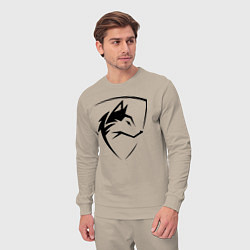 Костюм хлопковый мужской Wolf Emblem Jaw, цвет: миндальный — фото 2