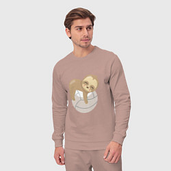 Костюм хлопковый мужской Volleyball Lover, цвет: пыльно-розовый — фото 2