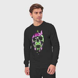 Костюм хлопковый мужской Skull & Butterfly Neon, цвет: черный — фото 2