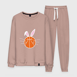 Костюм хлопковый мужской Basketball Bunny, цвет: пыльно-розовый