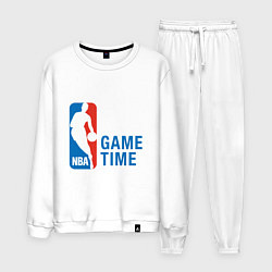 Костюм хлопковый мужской NBA Game Time, цвет: белый