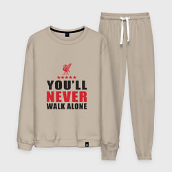 Костюм хлопковый мужской Liverpool - Never Walk Alone, цвет: миндальный