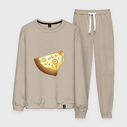 Костюм хлопковый мужской Пицца в стиле стимпанк, цвет: миндальный