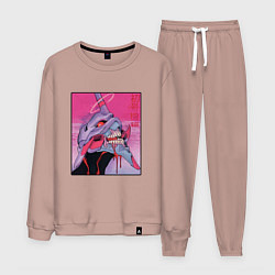 Костюм хлопковый мужской Ева 02 Neon Evangelion, цвет: пыльно-розовый