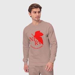 Костюм хлопковый мужской Nerv в Neon Genesis Evangelion, цвет: пыльно-розовый — фото 2