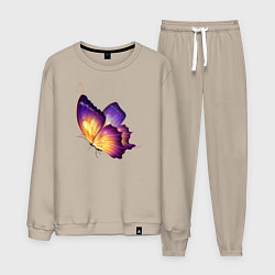 Костюм хлопковый мужской Красивая бабочка A very beautiful butterfly, цвет: миндальный