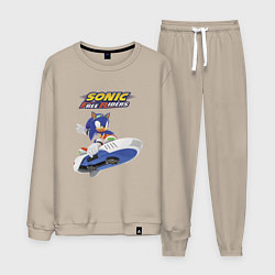 Костюм хлопковый мужской Sonic Free Riders Hedgehog Racer, цвет: миндальный