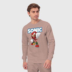Костюм хлопковый мужской Knuckles Echidna Sonic Video game Ехидна Наклз Вид, цвет: пыльно-розовый — фото 2