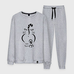 Костюм хлопковый мужской Очень-очень важный кот, цвет: меланж
