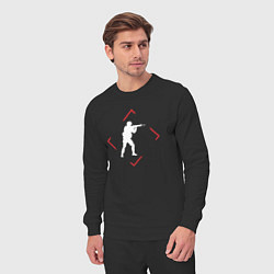 Костюм хлопковый мужской Символ Counter Strike в красном ромбе, цвет: черный — фото 2