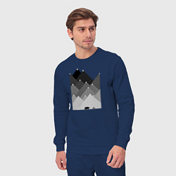Костюм хлопковый мужской Медведь и треугольные горы, цвет: тёмно-синий — фото 2