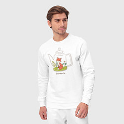 Костюм хлопковый мужской Smart like a fox, цвет: белый — фото 2