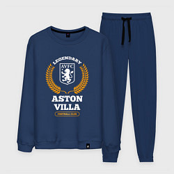 Костюм хлопковый мужской Лого Aston Villa и надпись Legendary Football Club, цвет: тёмно-синий