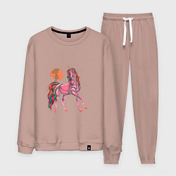 Костюм хлопковый мужской UNICORN HORSE, цвет: пыльно-розовый