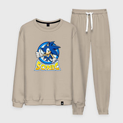 Костюм хлопковый мужской SONIC 2D, цвет: миндальный