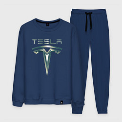 Мужской костюм Tesla Logo Тесла Логотип Карбон