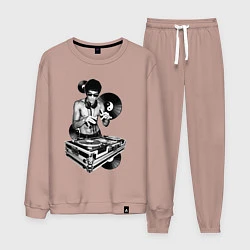 Костюм хлопковый мужской Bruce Lee - Vinyl Dj, цвет: пыльно-розовый