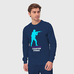 Костюм хлопковый мужской Символ Counter Strike в неоновых цветах, цвет: тёмно-синий — фото 2